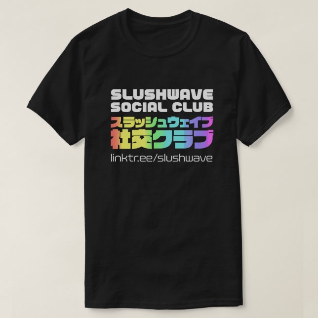 Camiseta Praça do Clube Social Slushwave no Logotipo Escuro (Frente do Design)