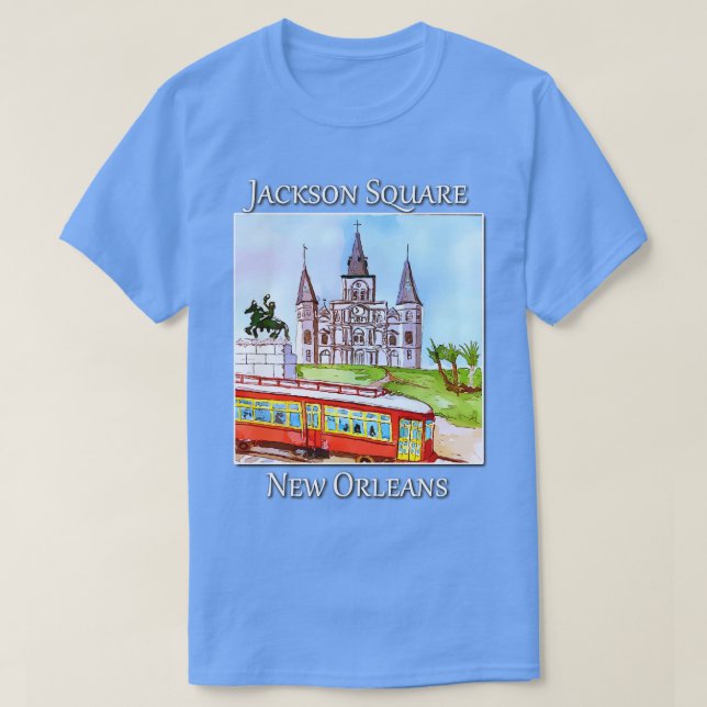 Camiseta Praça Jackson em Nova Orleans com a famosa corda (Frente do Design)