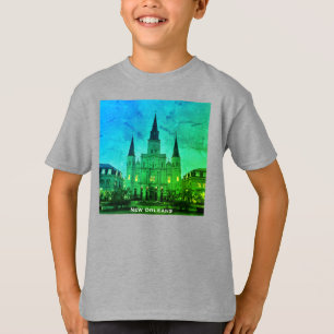 Camiseta Praça Jackson, Nova Orleans, LA Catedral Basilica
