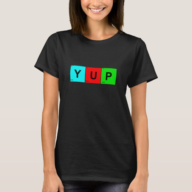 Camiseta Praças de Mesas Periódicas YUP (Frente)
