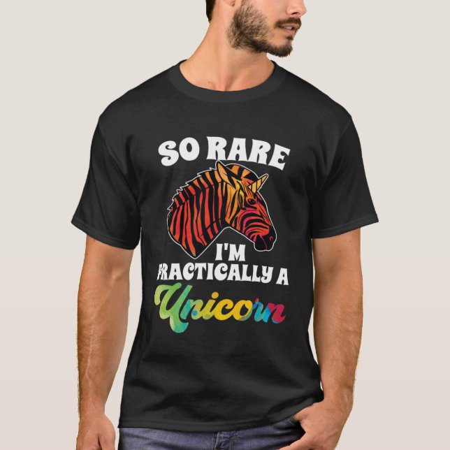 Camiseta Practically A Zebra Unicorn Rare Disease Awareness (Frente)