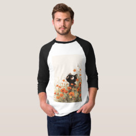 Camiseta Prado de Papoula de Gato Preto