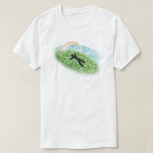 Camiseta Prado Pacífico Sonhos Arco-Íris - Surrealismo Esté (Frente do Design)