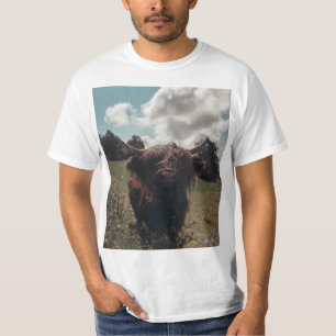 Camiseta Prados negros e pastagens de vaca escocesa