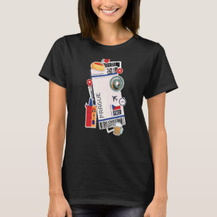 Camiseta Praga Air Ticket Embarque Avião Avião Avião Avião