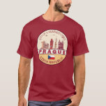 Camiseta Praga Cidade da República Checa Skyline Emblem<br><div class="desc">Design de arte colorida e minimalista de Praga,  com monumentos e marcos da cidade na República Checa.</div>