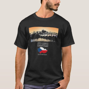 Camiseta praga república checa Vacinação Skyline Souvenir