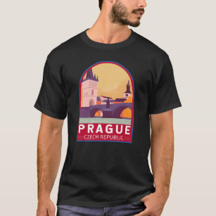 Camiseta Praga República Checa Viagem Art Vintage