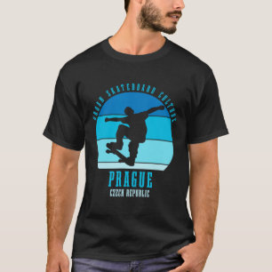 Camiseta Praga República Tcheca Skateboarder Urna Skateboar
