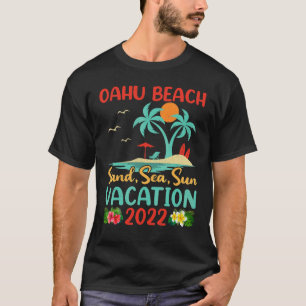 Camiseta Praia 2022 Retro Sunset Hawaii Oahu Beach