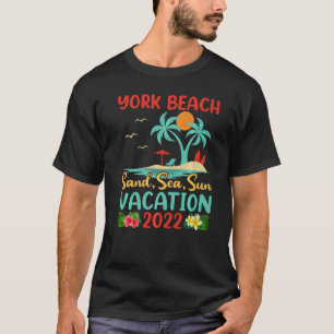 Camiseta Praia 2022 Retro Sunset Maine York Beach