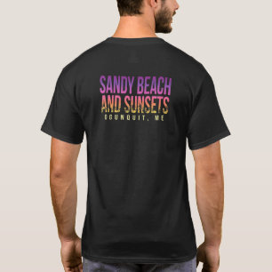 Camiseta Praia Arenosa E Pôr do Sol Ogunquit Verão Maine Tr