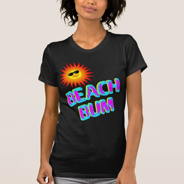 Camiseta Praia Bum dizendo com sol sorridente (Frente)