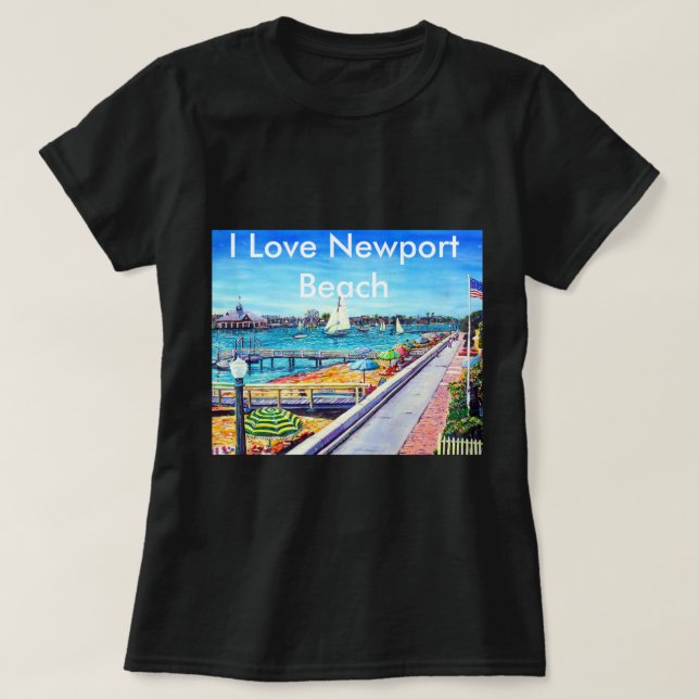 Camiseta Praia CA de Newport da ilha do balboa (Frente do Design)