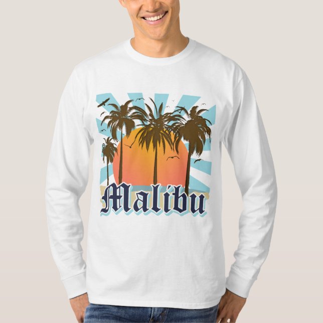 Camiseta Praia Califórnia CA de Malibu (Frente)