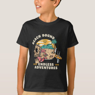 Camiseta Praia, Caveira Amarrada Capacete Surfe Esqueleto A
