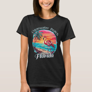 Camiseta Praia Clearwater Flórida Praia Flamingo Tropical S