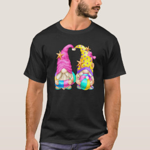 Camiseta Praia Com Chinelos Para Jardineiro & Gnomo de Verã
