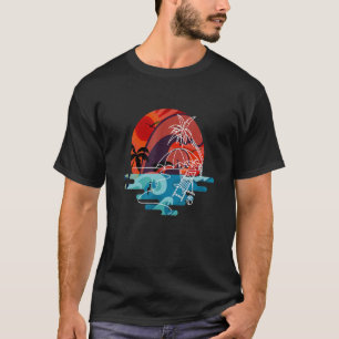 Camiseta Praia da Árvore de Palma da Ilha Tropical de Verão