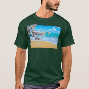 Camiseta Praia da Árvore do Flor de Cereja Sakura