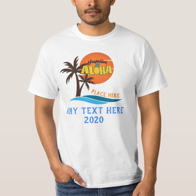 Camiseta Praia da Árvore do Palm Aloha do Havaí (Frente)