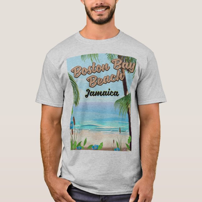 Camiseta Praia da baía de Boston, Jamaica (Frente)