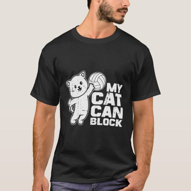 Camiseta Praia da Diversão de Voleibol - Gato de Voleibol (Frente)
