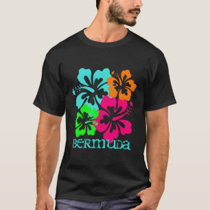 Camiseta Praia da Ilha das Bermudas Hibisco Tropical Viagem