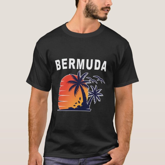 Camiseta Praia Da Ilha Tropical Nas Bermudas (Frente)