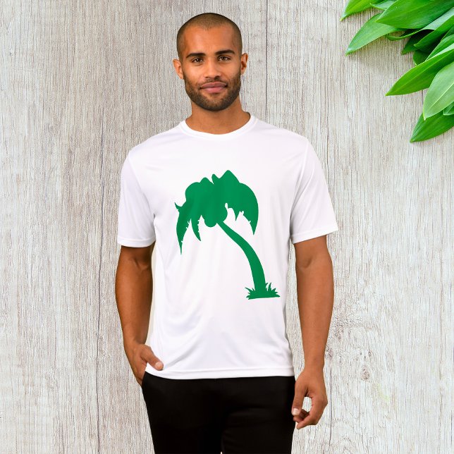 Camiseta Praia da Ilha Verde da Árvore Tropical da Palmeira (Criador carregado)