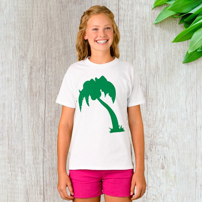 Camiseta Praia da Ilha Verde da Árvore Tropical da Palmeira (Criador carregado)
