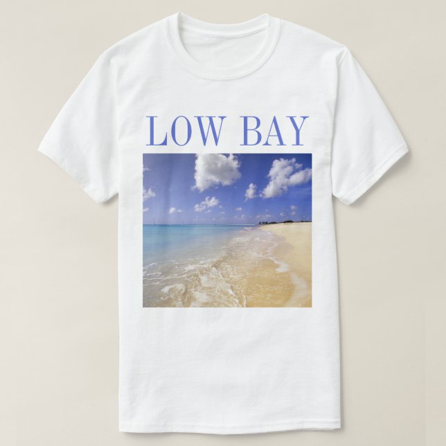 Camiseta Praia da Low Bay, Barbuda, Antígua (Frente do Design)