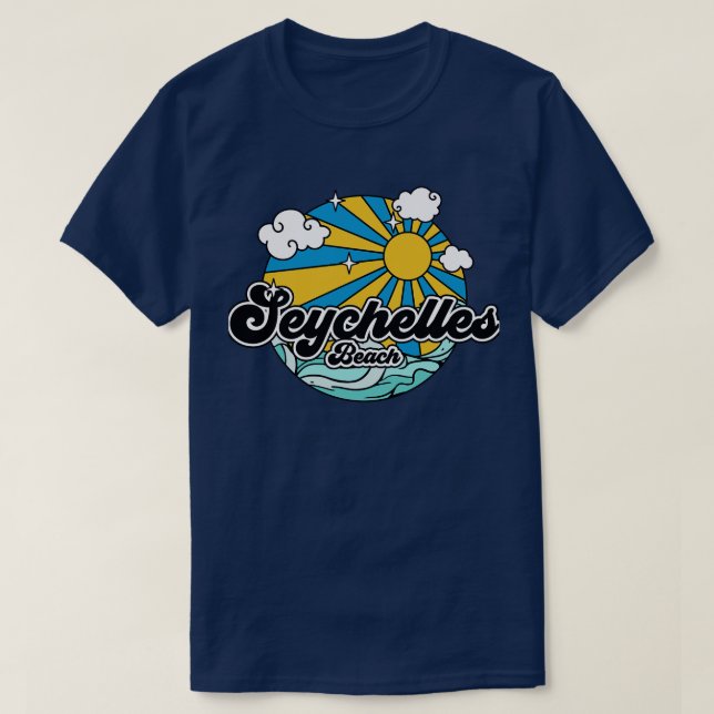 Camiseta praia das Seychelles (Frente do Design)