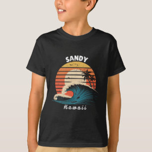 Camiseta Praia de areia do Havaí mulheres homens surfando