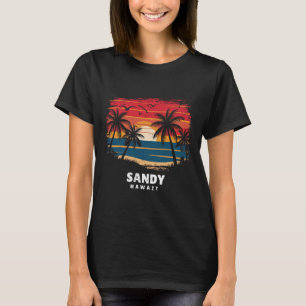 Camiseta Praia de Areia Havaí Praticante de Surf Árvore de