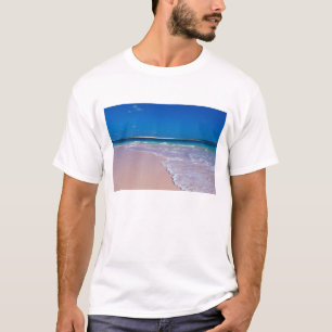 Camiseta Praia de areia rosa na Baía de Conch, Ilha do Gato