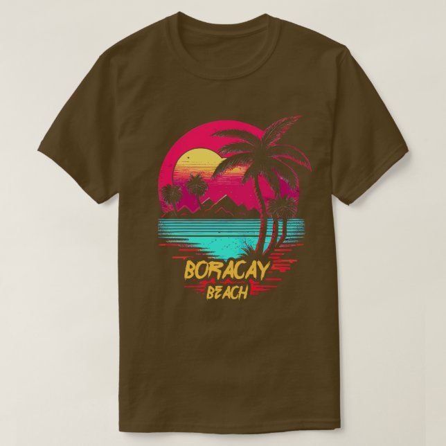 Camiseta Praia de Boracay de Retrowave Beach (Frente do Design)