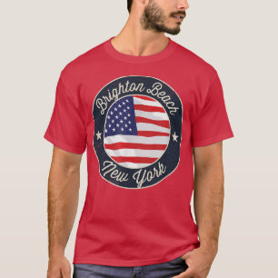 Camiseta Praia de Brighton - Patriótica Nova Iorque Souveni
