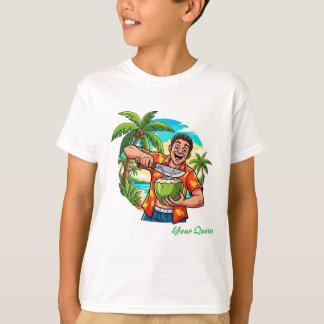 Camiseta Praia de Coco Tropical Divertida