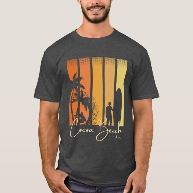 Camiseta Praia de Cocoa Beach Flórida Surf (Frente)