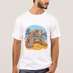 Camiseta Praia de desenho animado de tartaruga