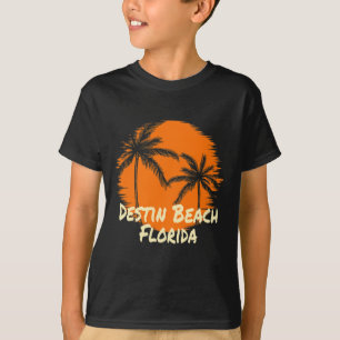 Camiseta Praia de Destin Flórida Souvenir Férias Sol Palmei
