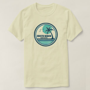 Camiseta Praia de Edisto Carolina do Sul Palmeiras Pássaros