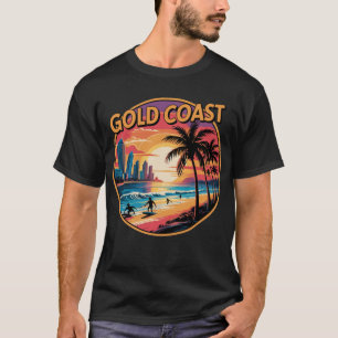 Camiseta Praia de Férias da Austrália Douradas e Sunset
