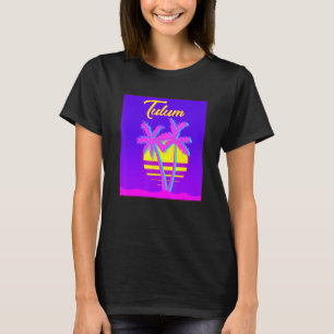 Camiseta Praia de Férias de Verão de Tulum Viagem