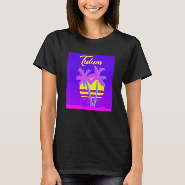 Camiseta Praia de Férias de Verão de Tulum Viagem (Frente)