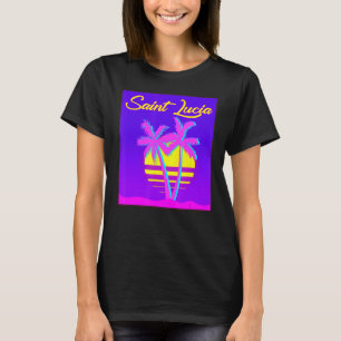 Camiseta Praia de Férias de Verão do Viagem santo de Lúcia