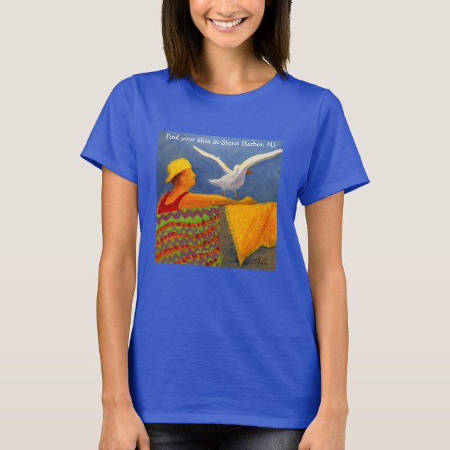 Camiseta Praia/de gaivota e lifeguard do litoral T (Frente)