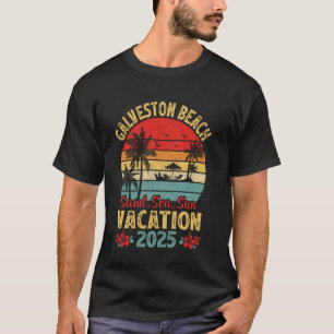 Camiseta Praia de Galveston Texas Areia Mar Sol Férias 2025