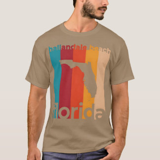 Camiseta Praia de Hallandale Flórida Retro 80s engraçado